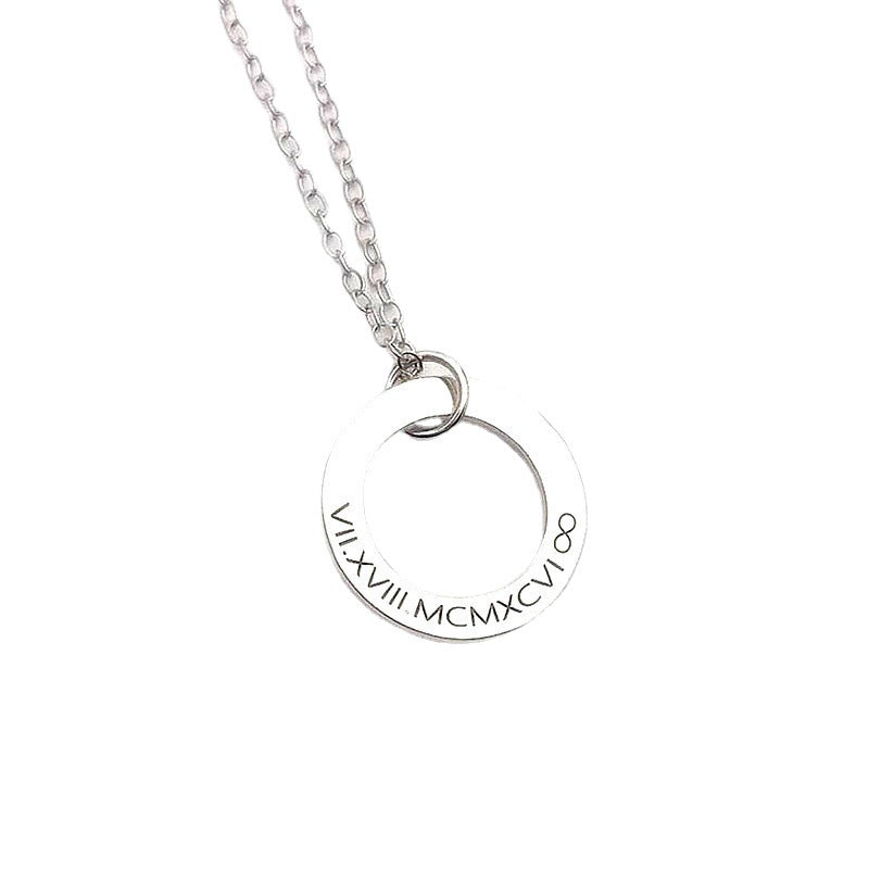 Trendy Simple Hollow Ring Design Customizable Name Necklace