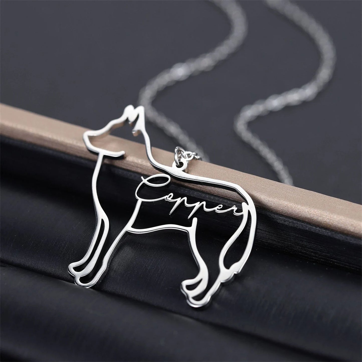 Custom Dog Name Necklace_S925 Silver