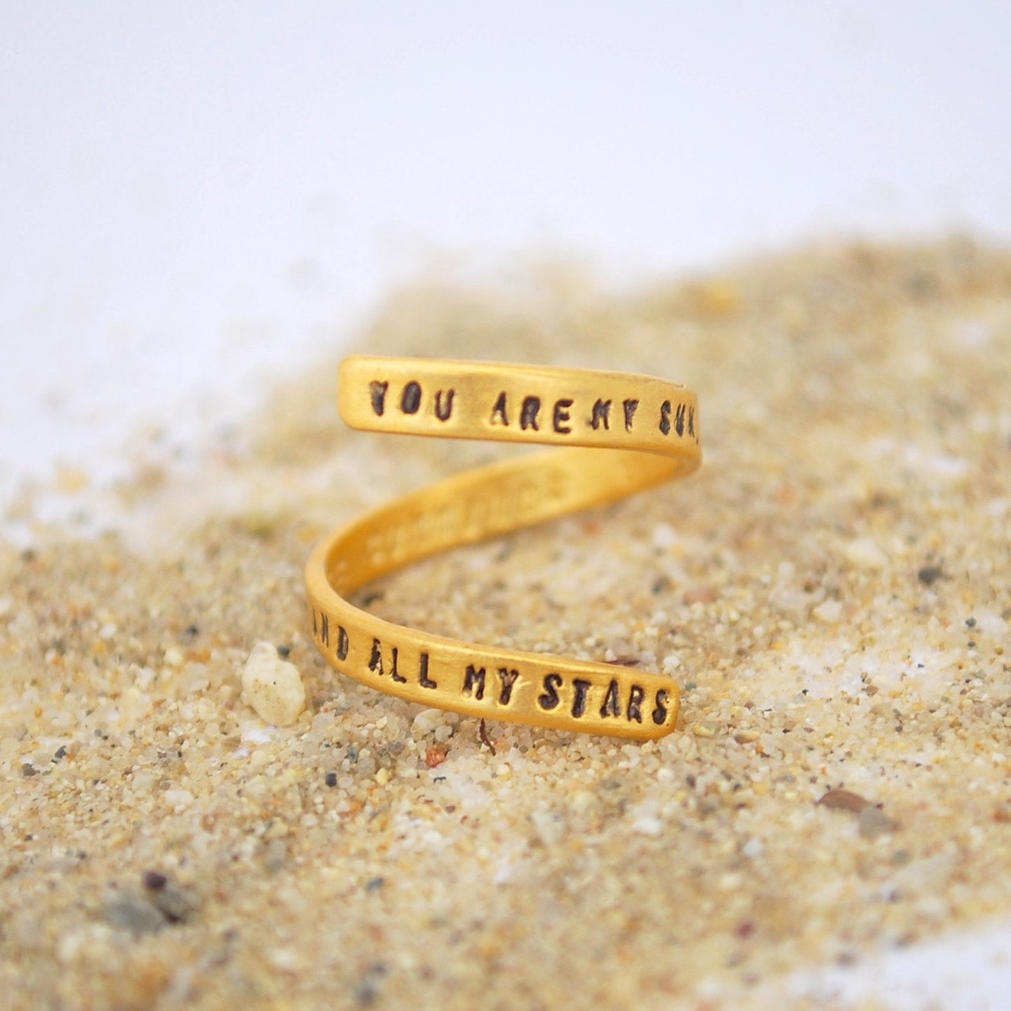 "You Are My Sun My Moon and All My Stars" -EE Cummings Wrap Ring