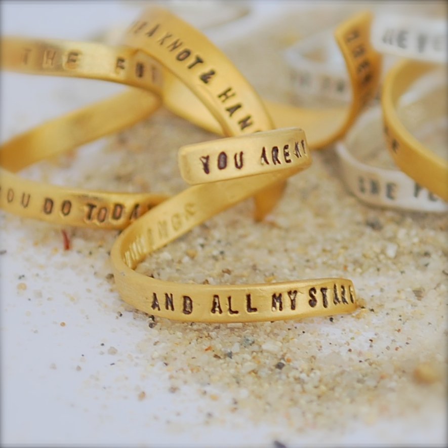 "You Are My Sun My Moon and All My Stars" -EE Cummings Wrap Ring